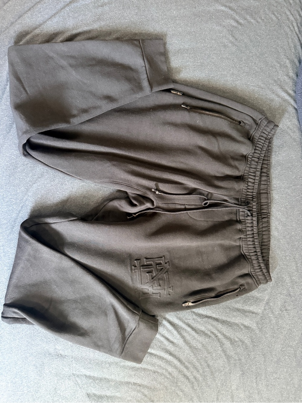 Black Men's Jogger Pants with Embossed Flag Nor Fail Logo